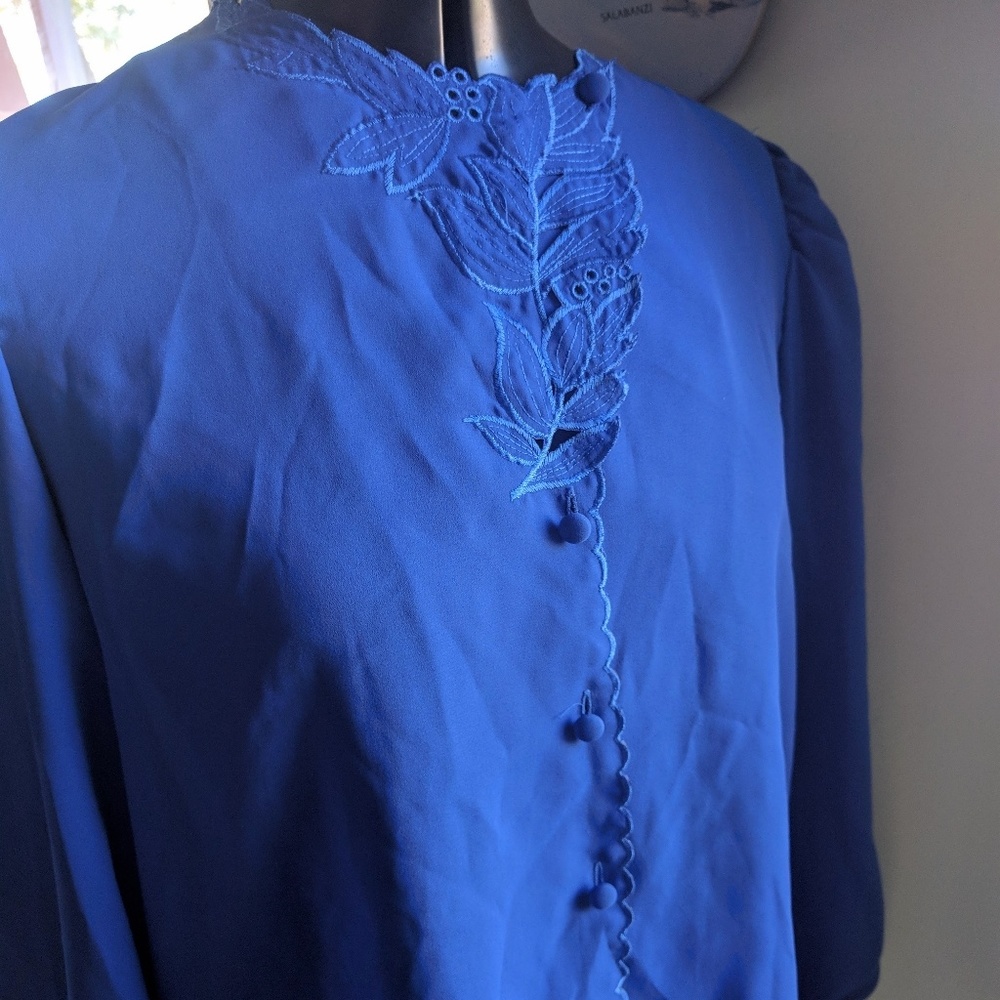 Vintage Blouse Cobalt Blue